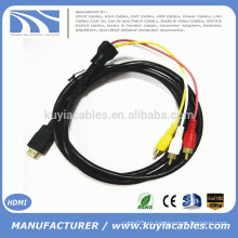 5Ft 1.5m HDMI al cable video del adaptador del convertidor del sistema de pesos americano del audio de 3 RCA para HDTV DVD